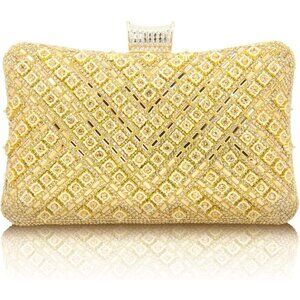 Sparkly Rhinestone Clutch for Women, Crystal Evening Bag for Wedding & Prom
